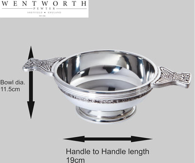 Wentworth Pewter - Grosse Probierschale aus Zinn mit keltischem Band für Quaich Whisky, Loving Cup B
