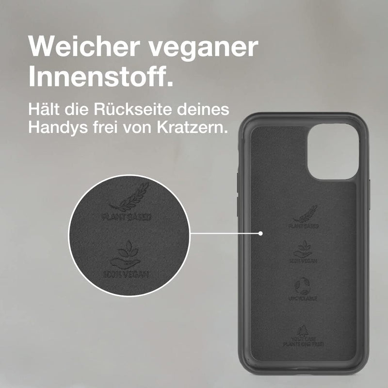 Woodcessories - Antibakterielle Bio Hülle kompatibel mit iPhone 11 Pro Hülle schwarz - Plastikfrei,