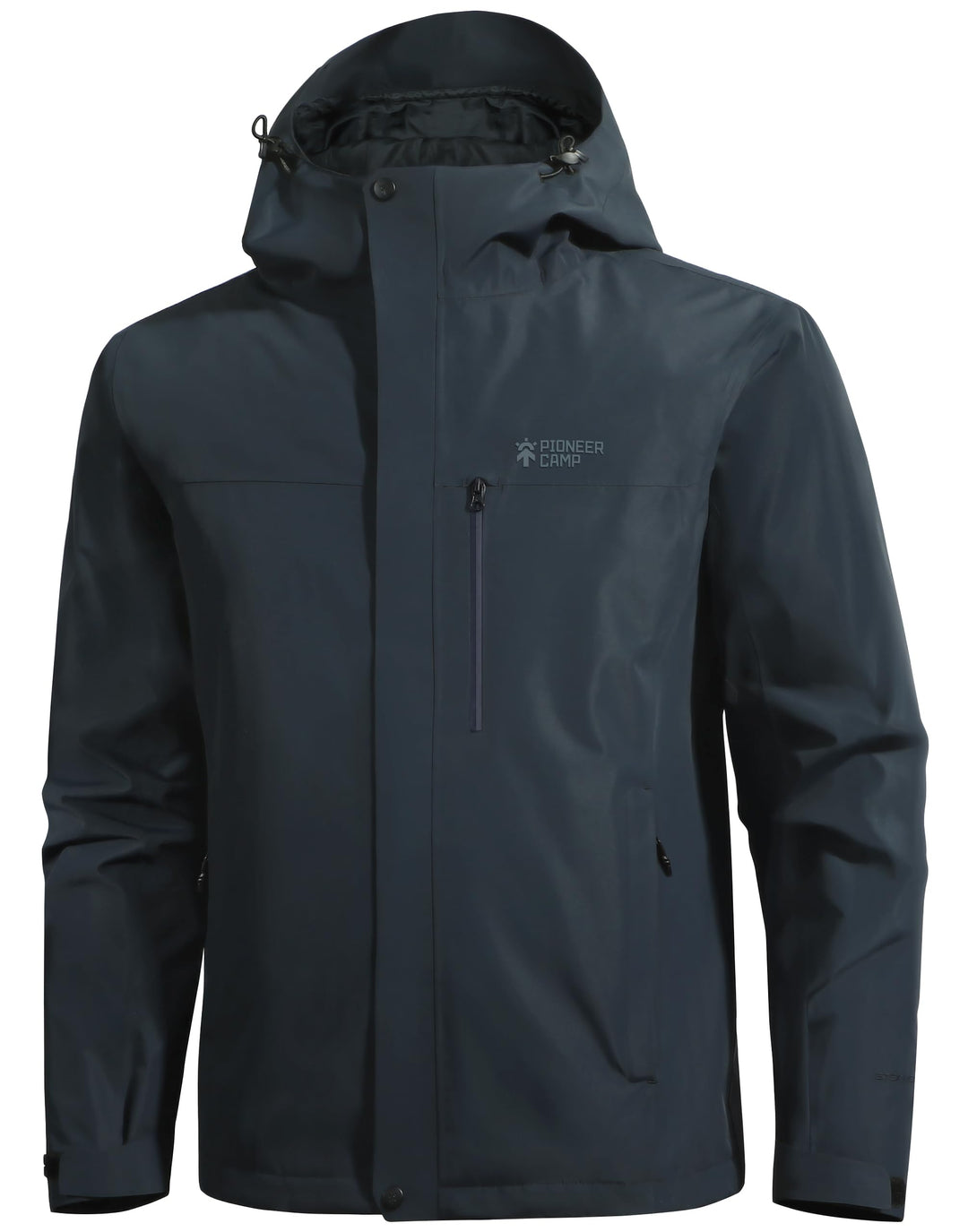 Pioneer Camp Herren Regenjacke Wasserdicht Atmungsaktiv Outdoor Jacke Mit Kapuze 4 Taschen S Marine,