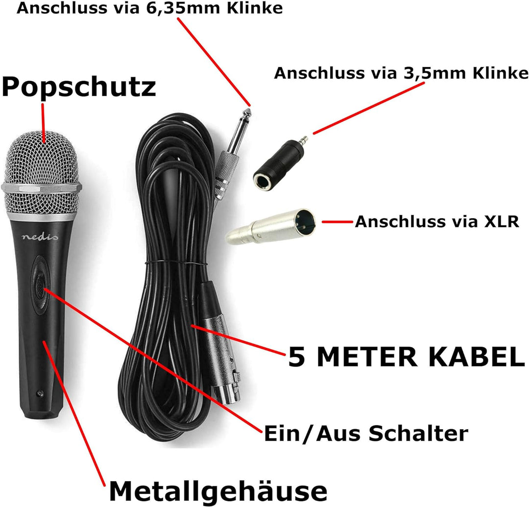 TronicXL Mikrofon dynamisch + Koffer + Kabel + Adapter XLR Klinke 6,35mm 3,5mm Universal Handmikrofo
