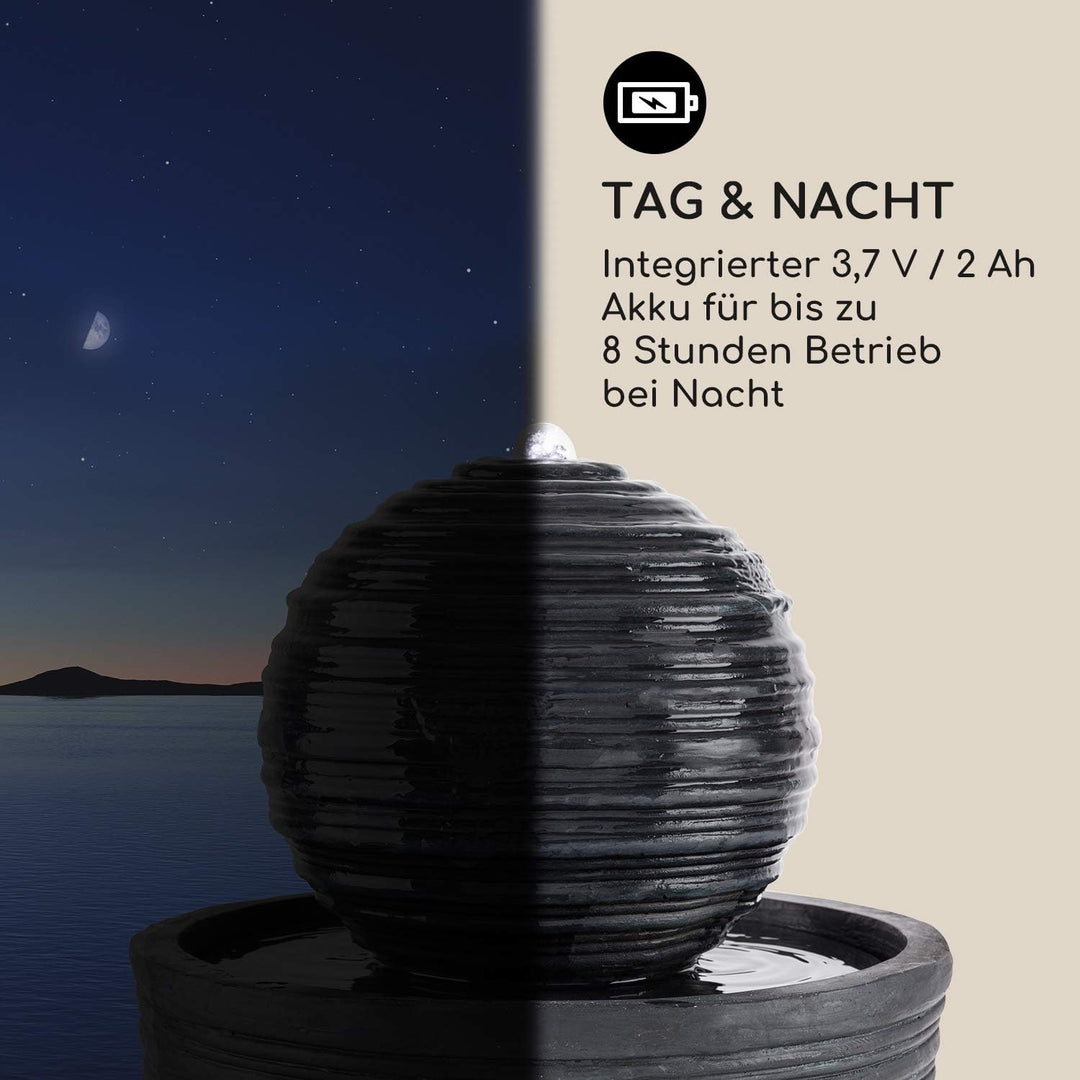 blumfeldt Liquitorre XL Gartenbrunnen - Wasserspiel, Solarbrunnen, Pumpe: 200 l/h / IPX8, Solarpanel