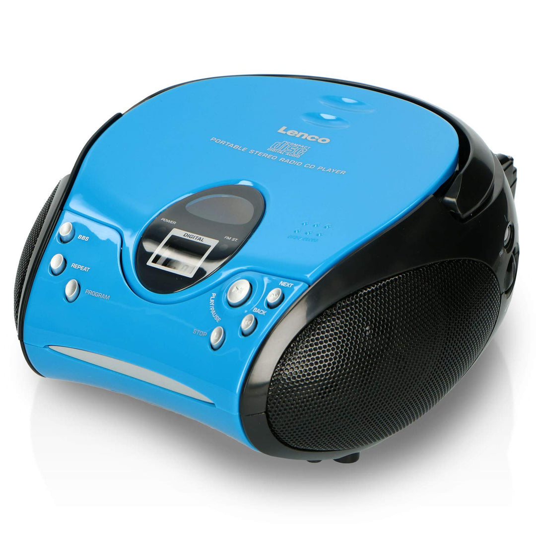 Lenco SCD24 mit Auxiliary - CD-Player für Kinder - CD-Radio - Stereoanlage - Boombox - UKW Radiotune