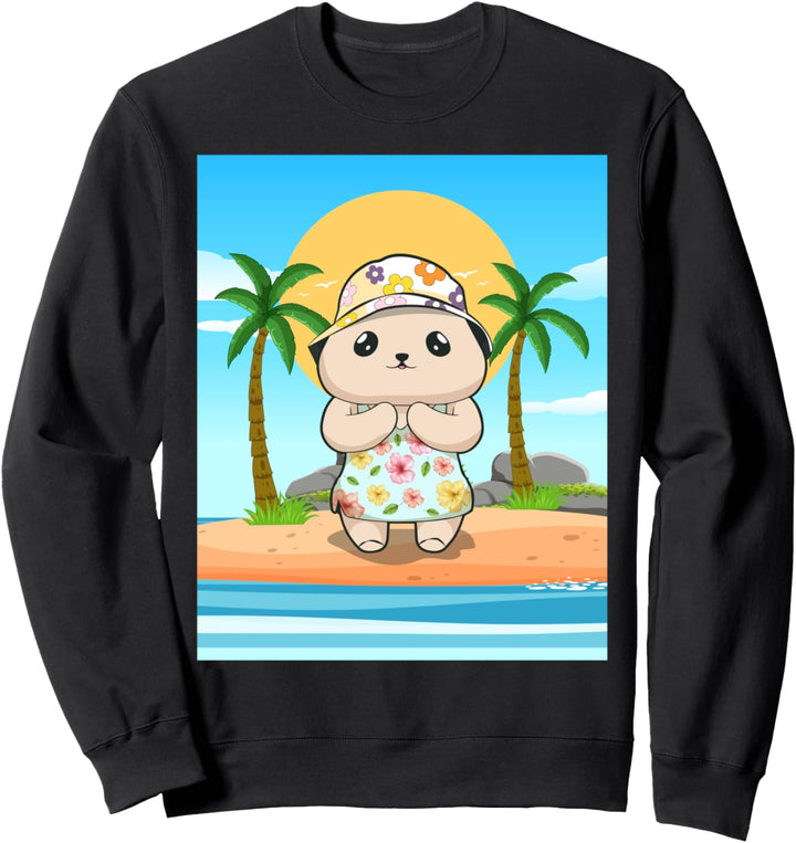 Coconut Girl Aesthetic Kawaii Bear Summer Beach Sweatshirt