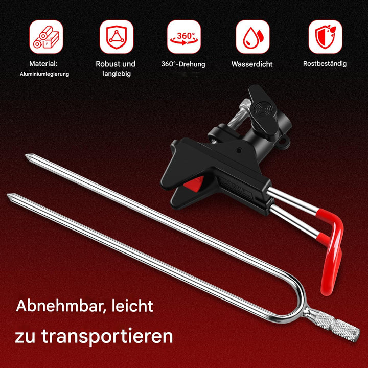 Leeko Rutenhalter, Angelrute Halter 2 Stück Edelstahl Universal Ruten Ständer 360°Verstellbar Angelr