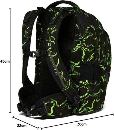 satch Pack Schulrucksack Set 3tlg. mit Sporttasche und Schlamperbox Green Supreme, Green Supreme