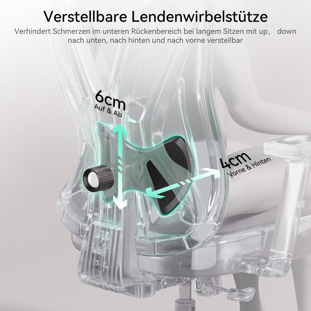 Hbada P5 Ergonomischer Bürostuhl, Schreibtischstuhl mit Verstellbarer Lordosenstütze, atmungsaktive
