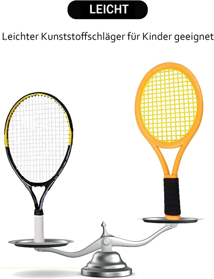 Kinder Tennisschläger mit Tragetasche,4 weiche Trainingsbälle und 6 Badminton Birdies,Tennisschläger