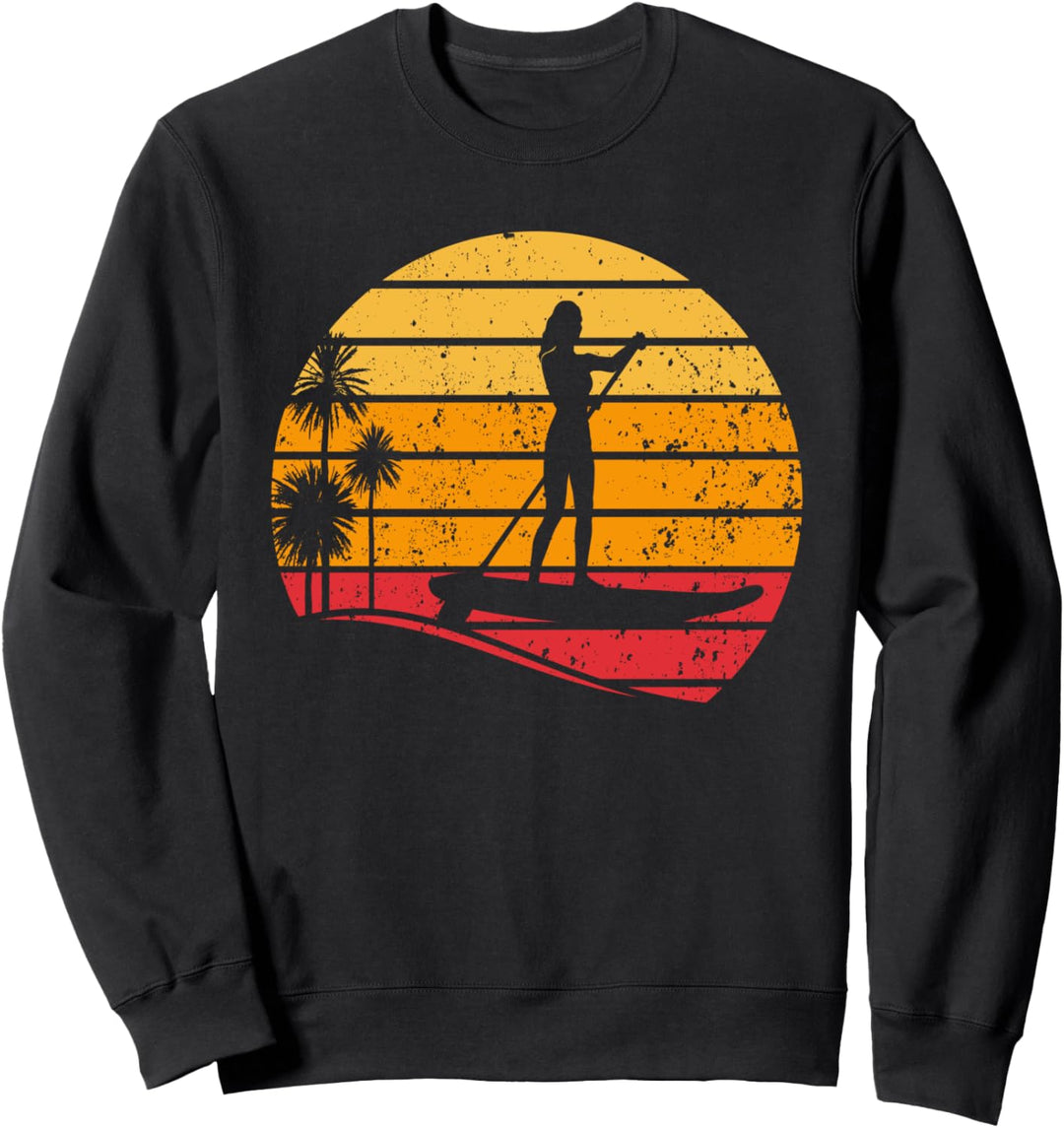 Sunset Stand Up Paddle Board - Wassersport Sunset SUP Girl Sweatshirt