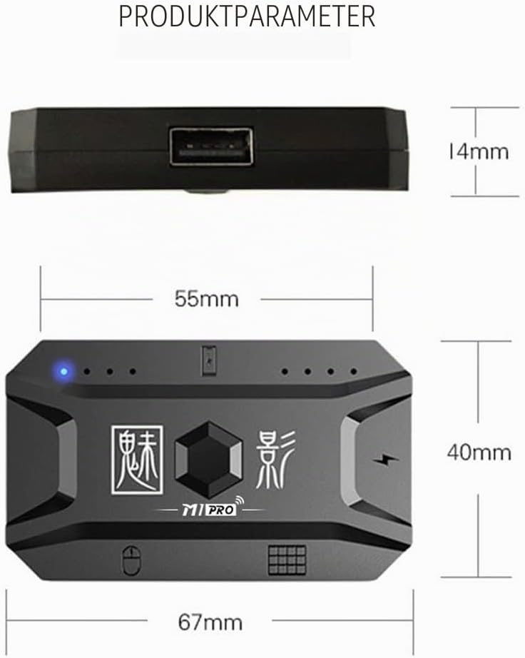 M1 Pro Keyboard Mouse Converter Portable Mobile Game Keyboard und Mouse Adapter BT5.0 Connection Sup