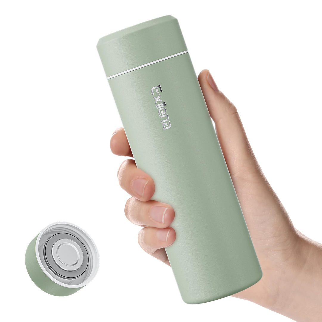 Mini Thermosflasche 350ml mit Edelstahl-Deckel, Trinkflasche Klein Doppelwandige Vakuum–Ultra-Kompak