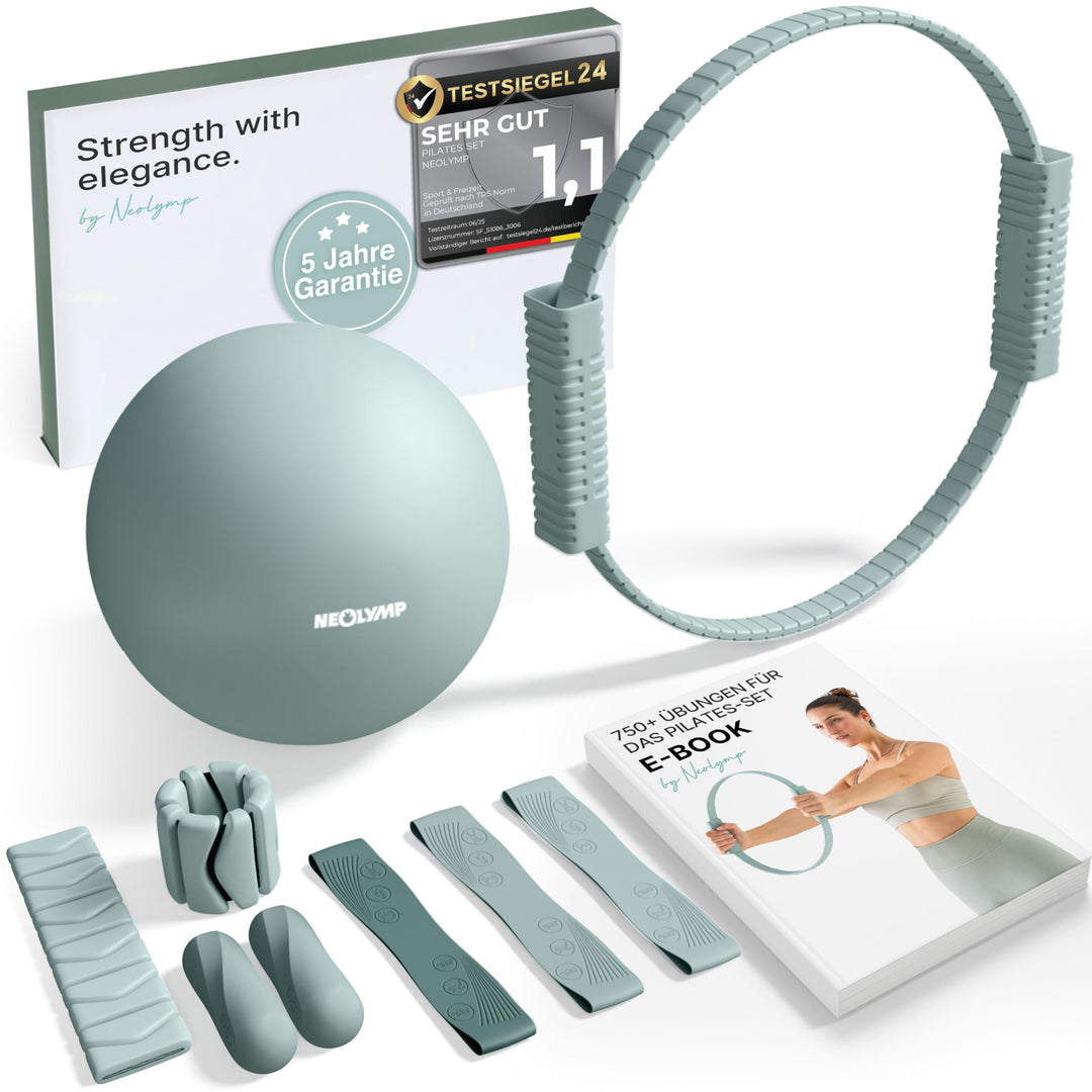NEOLYMP Pilates Set für Zuhause – Pilates Ball, Pilates Ring & Gewichte – Komplettes Pilates Zubehör