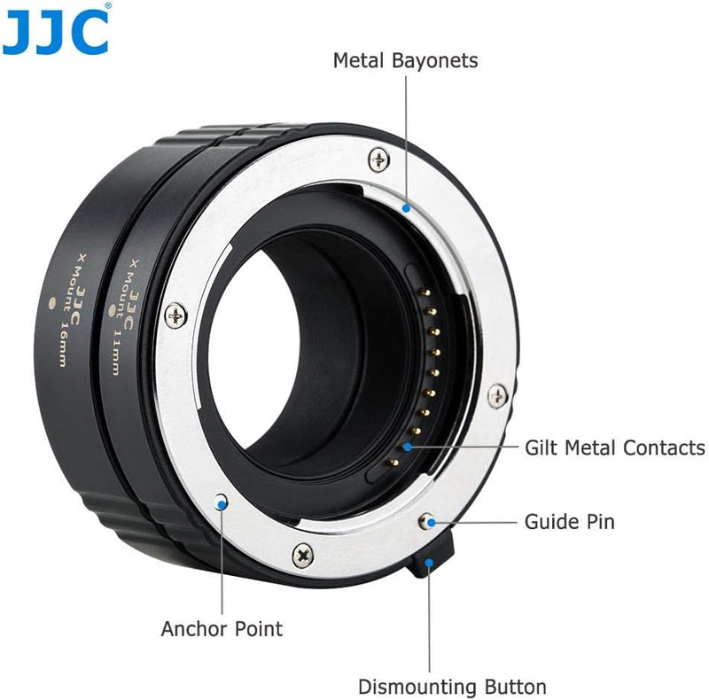 JJC Autofokus Makro Zwischenringe (AF) für Makrofotographie Passen für Fujifilm X Mount Kameras X-H2