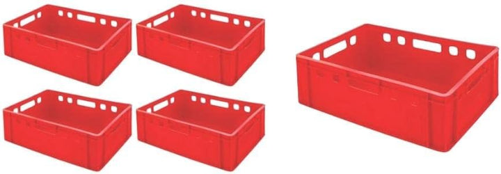 PROREGAL CHEFGASTRO SuperSparSet 5x Eurobehälter Fleischerkasten E2 | HxBxT 20x40x60cm | 41 Liter |