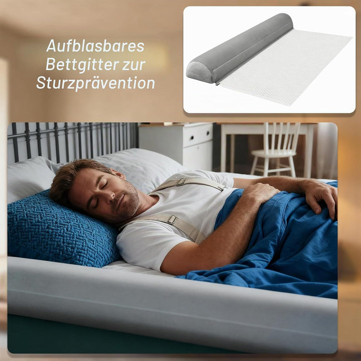 Rausfallschutz Aufblasbar, Rausfallschutz Bett – Tragbar und Faltbar (Geeignet für Reisen), Rutschfe