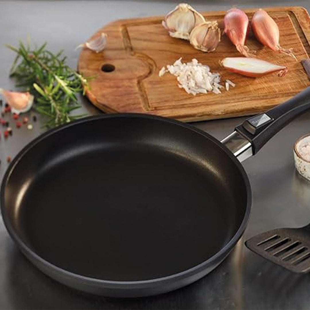 Berndes Bratpfanne Vario Click 32 cm, Induktion, Pfanne mit abnehmbarem Stiel, robuster Aluguss, ant