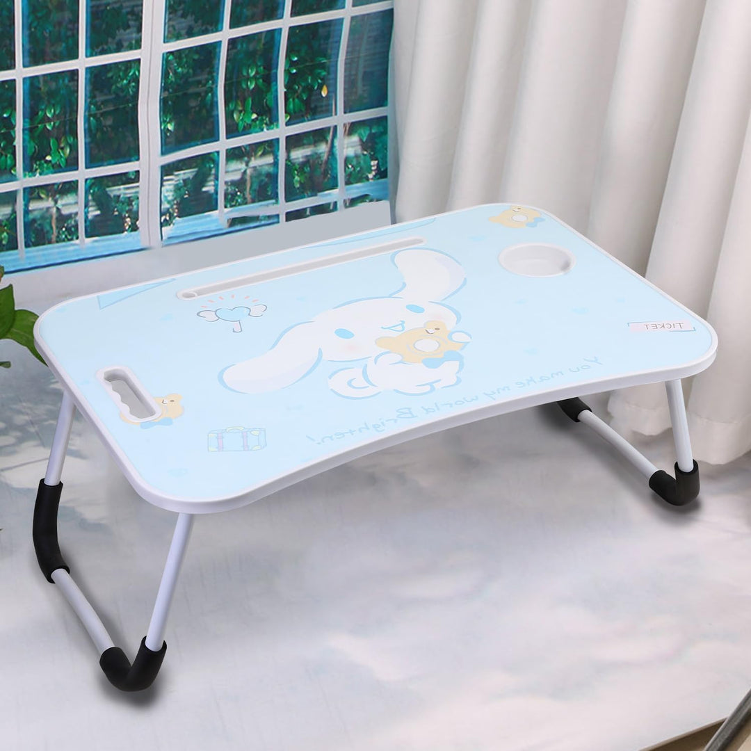 Laptop-Tisch Cartoon-Bilder,Tragbar Laptop Betttablett Tisch mit klappbaren Beinen & Getränkeschlitz