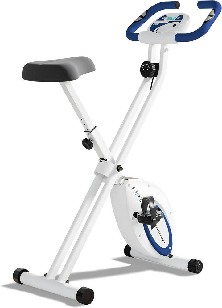 Ultrasport F-Bike, Fahrradtrainer, Heimtrainer, klappbarer Hometrainer, LCD Display, opt. Handpulsse
