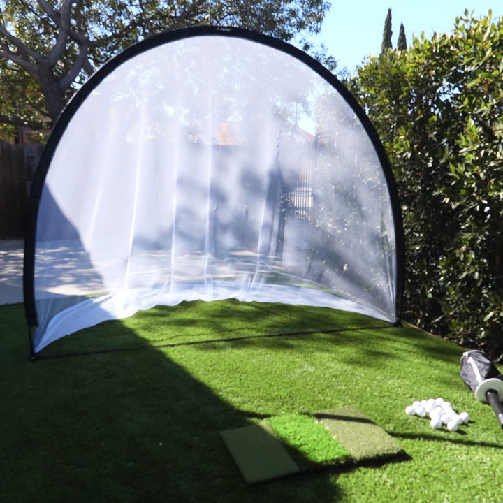 Pure2Improve Unisex-Adult Trainingsnetz Golf 2.40x2.10m Schwarz/Weiss, 2.40x2.10m Schwarz/Weiss