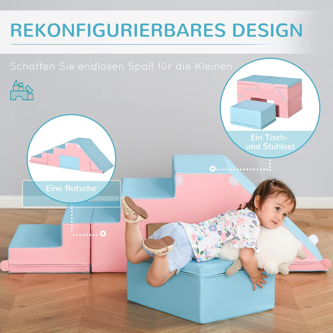 HOMCOM 2 TLG. Schaumstoff Bausteine Kinder Softbausteine Weiche Riesenbausteine Schaumstoffblöcke fü