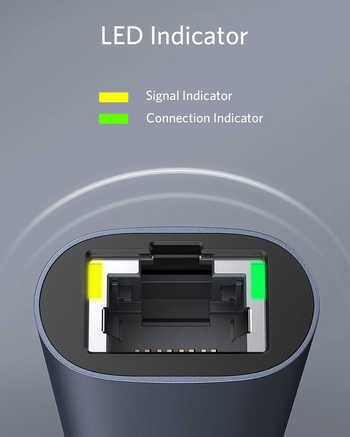 Anker PowerExpand USB-C auf Gigabit Ethernet Adapter, USB-C auf 2.5 Gbps Ethernet Hub aus Aluminium,