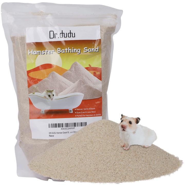 DR.DUDU Hamster-Badesand, 3 kg, staubfreier Wüstensand oder Töpfchentoilettenstreu, Sand für Hamster