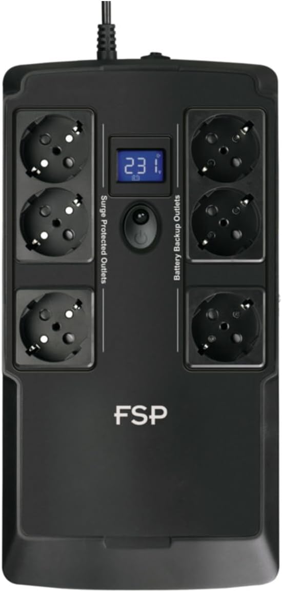 FSP PPF3602301 Fortron Nano Fit 600 USV 600VA/360W, 220-240V/50-60HZ, Offline, 1x12V 4.5AH, 6xSCHUKO