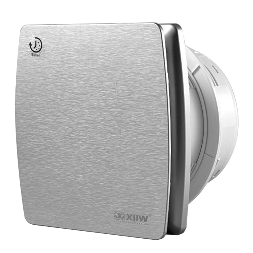 XIIW Badlüfter Ø100mm mit Nachlauf und Rückstauklappe, für Bad WC und Küche | 95m³/h / 12 Watt / 34d