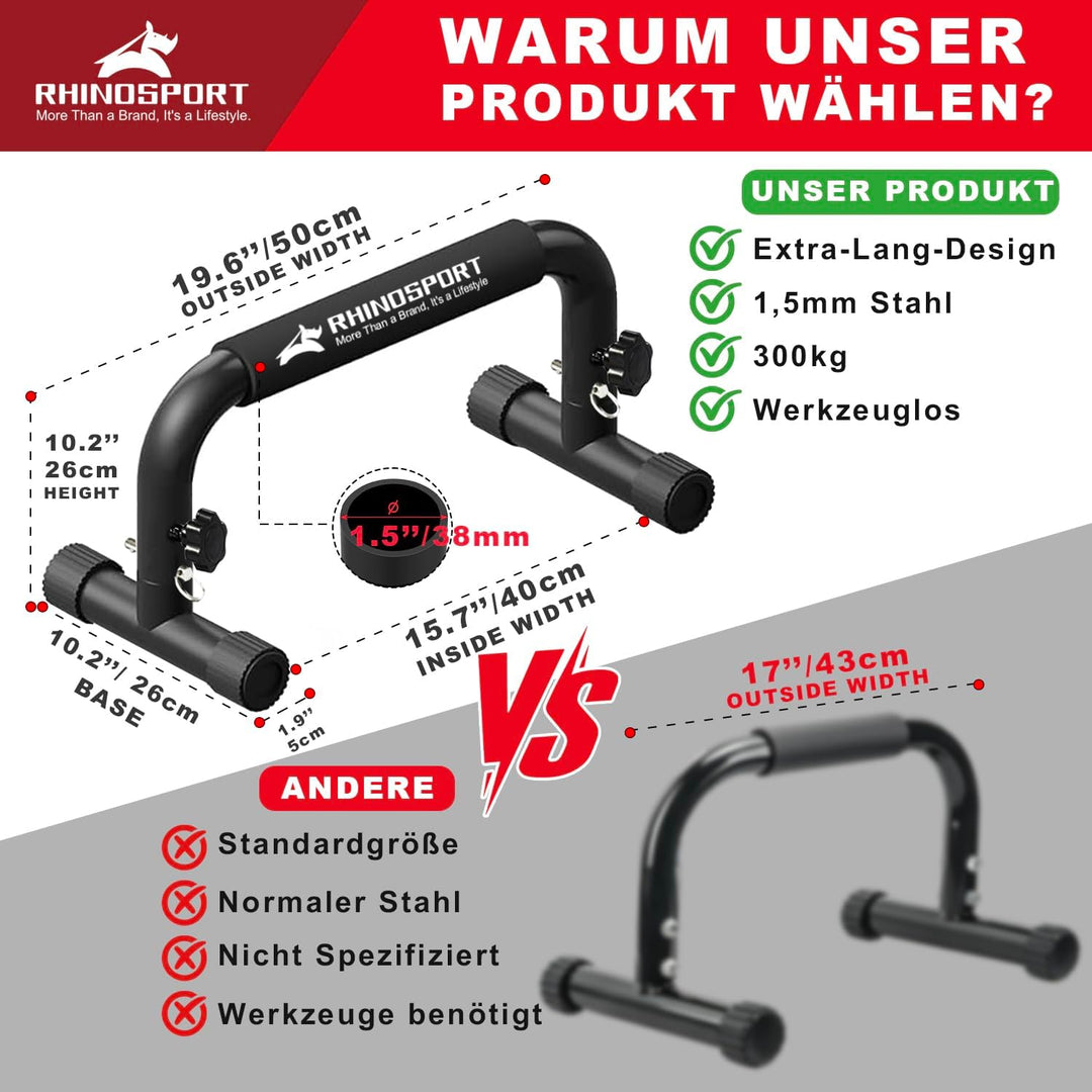 Parallettes Bars Dip Calisthenics Push Up Bars 10.2 in High 300Kg/661lbs Gewichtskapazität Krafttrai