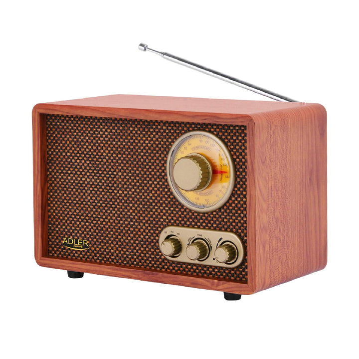 Adler Retro Radio mit Bluetooth und Teleskopantenne FM/AM 10W RMS Bass/Höhenkontrolle AD1171