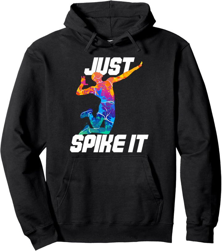 Just Spike It! Watercolor Volleyball Player Pullover Hoodie