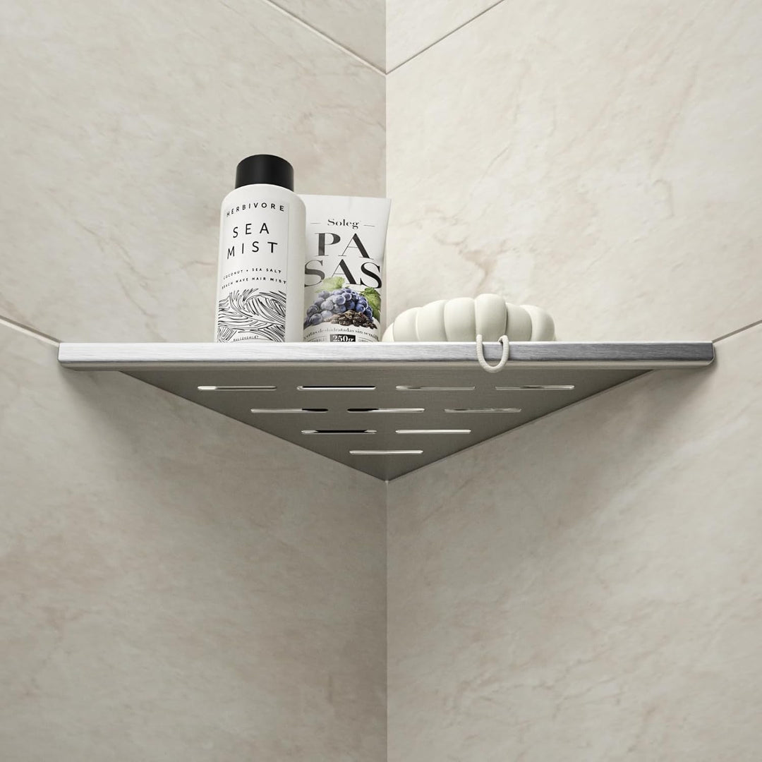 Bernkot Eckablage Duschablage 304 Edelstahl ohne Bohren für Badezimmer Shampoo Halter Gestreiftes Lo