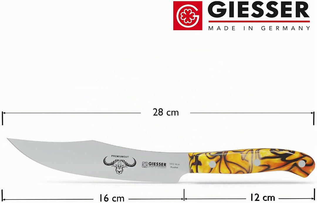 GIESSER seit 1776 - Made in Germany - Zubereitungsmesser 16 cm Spicy Orange, PremiumCut Veggie No 1,