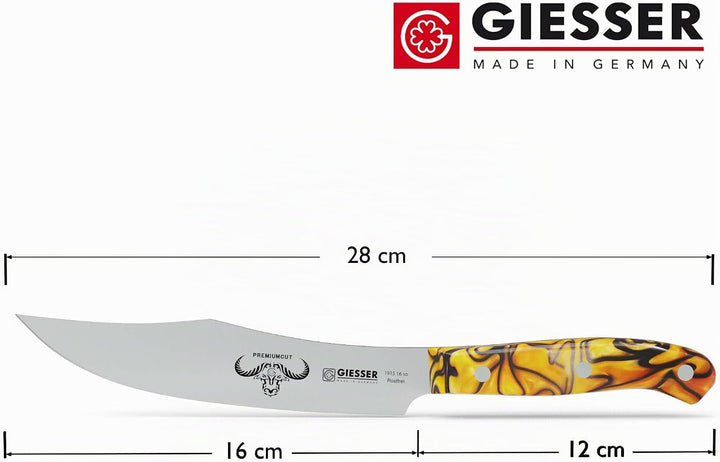 GIESSER seit 1776 - Made in Germany - Zubereitungsmesser 16 cm Spicy Orange, PremiumCut Veggie No 1,