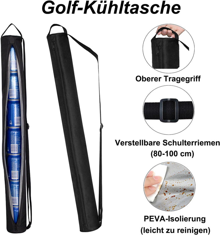 Bierhülle für Golftaschen,Hält 7 Dosen Eiskalt,Tragbare Getränke-Kühlhülle für Golf, Picknick,Party,