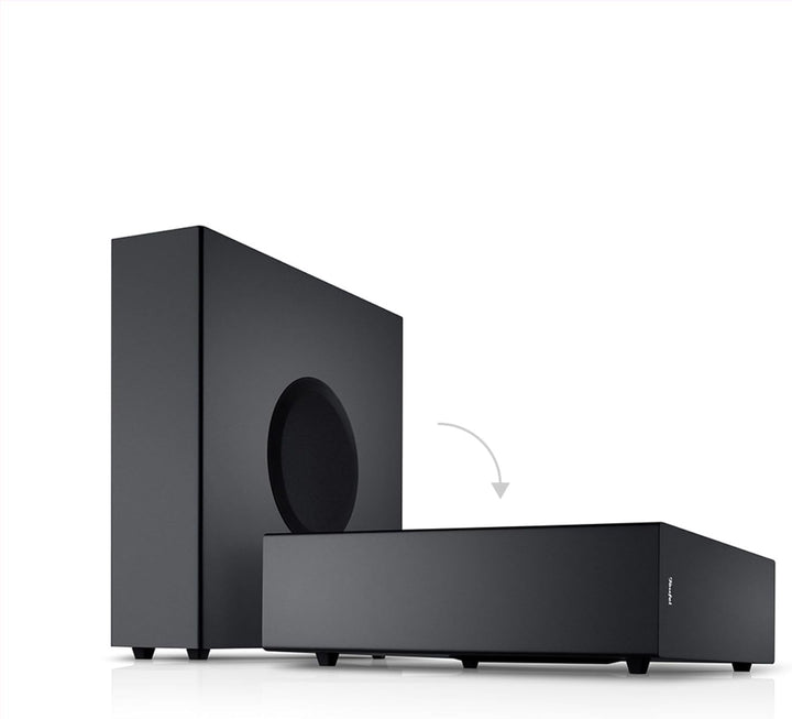 Teufel CINEBAR ONE+ 2.1 Soundsystem - Ultra-Kompakte Soundbar mit platzsparender Subwoofer, Dolby Au