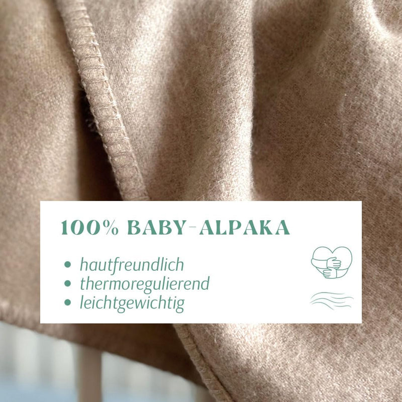 Generisch Babydecke Royal 100% Baby Alpaka - Doubleface Beige Taupe