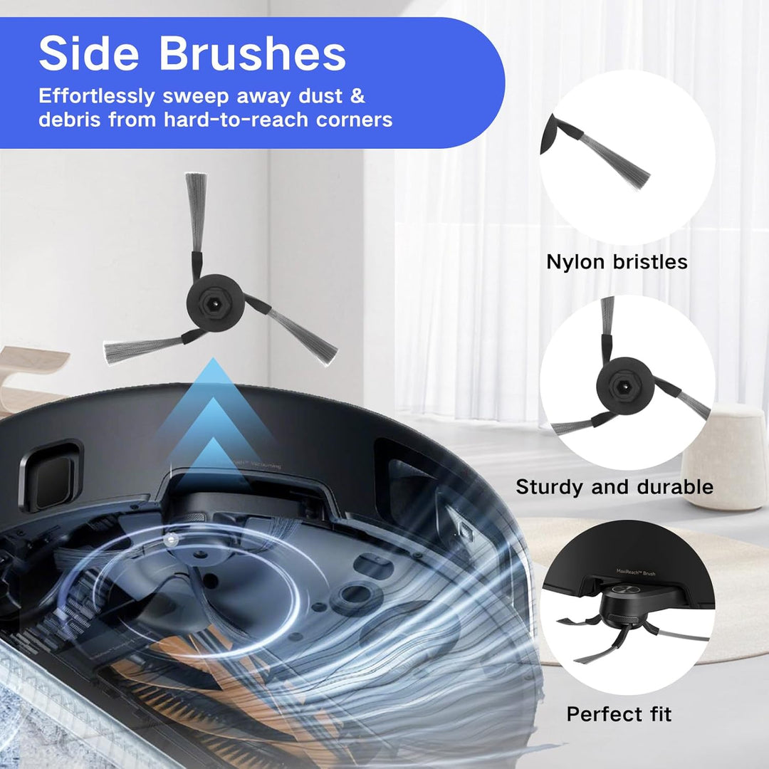 Zubehör Set für Mova Z60 Ultra Roller Complete Saugroboter, Ersatzteile mit 2 Hauptbürste, 1 Rollenw