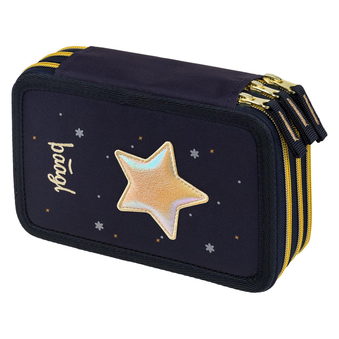 Baagl 3 Fach Federmäppchen Mädchen, Schulmäppchen für Schreibwaren, Schulsachen Federtasche, Federma
