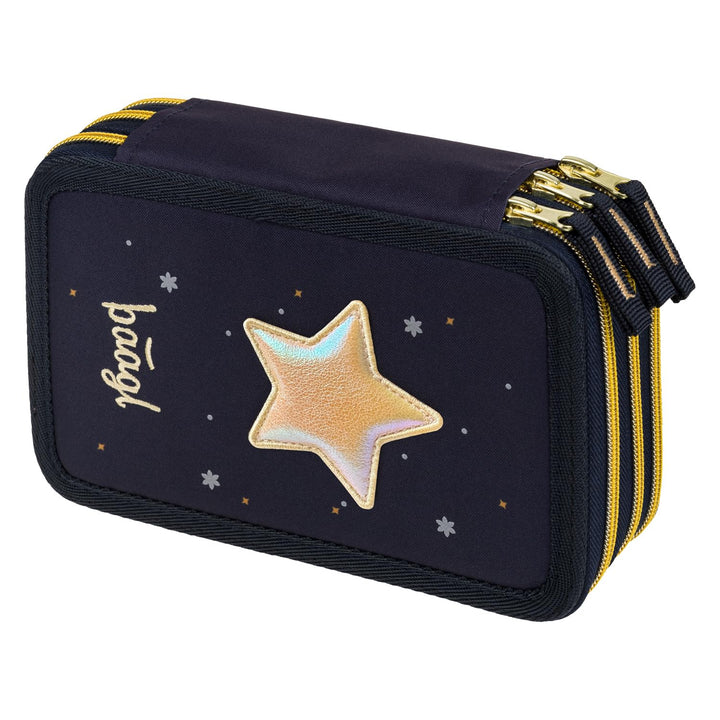 Baagl 3 Fach Federmäppchen Mädchen, Schulmäppchen für Schreibwaren, Schulsachen Federtasche, Federma