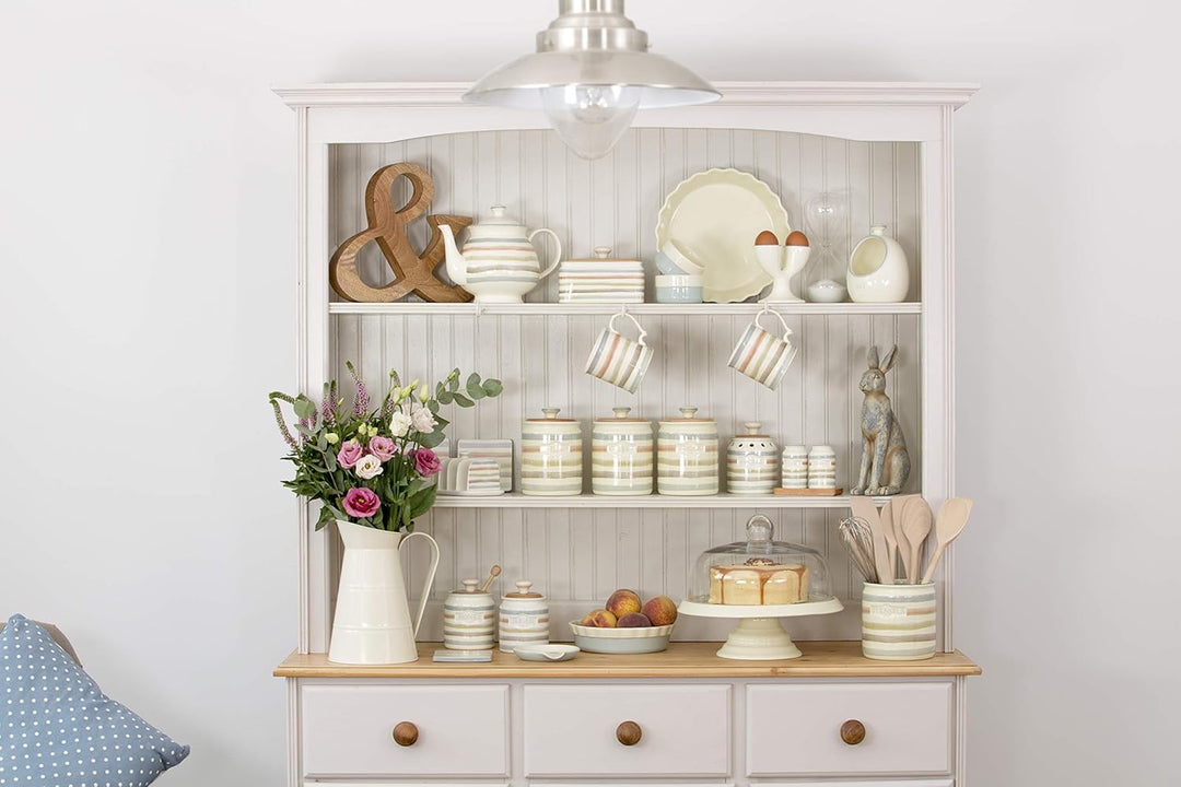 KitchenCraft Classic Collection Gestreifter Keramik Zuckerbehälter als Aufbewahrungsbox - Fassungsve
