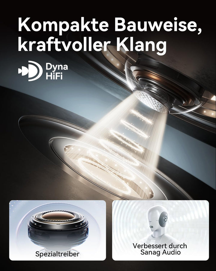 SANAG S7SUltra Open Ear Kopfhörer, Clip On Earbuds Kabellos Dyna HiFi, Bluetooth 6.0, 40H Spielzeit,