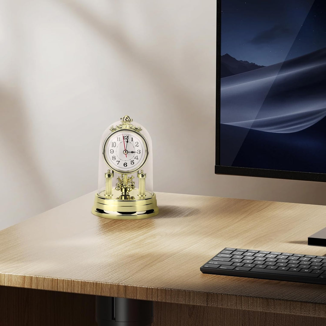 Kaminuhren Europäische Retro-Stil Wohnzimmer Uhr Antik Silent Tischuhr Für Wohnzimmer Schlafzimmer B