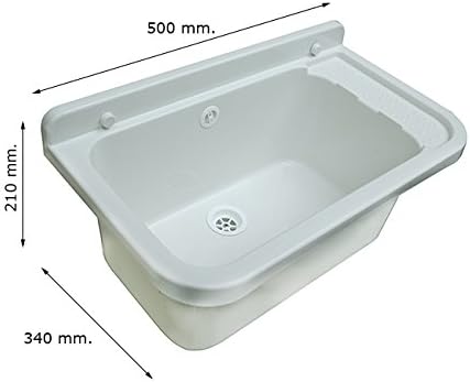 Ausgussbecken 55cm Waschbecken Waschtrog Spülbecken inkl. Ablaufgarnitur Ablauf