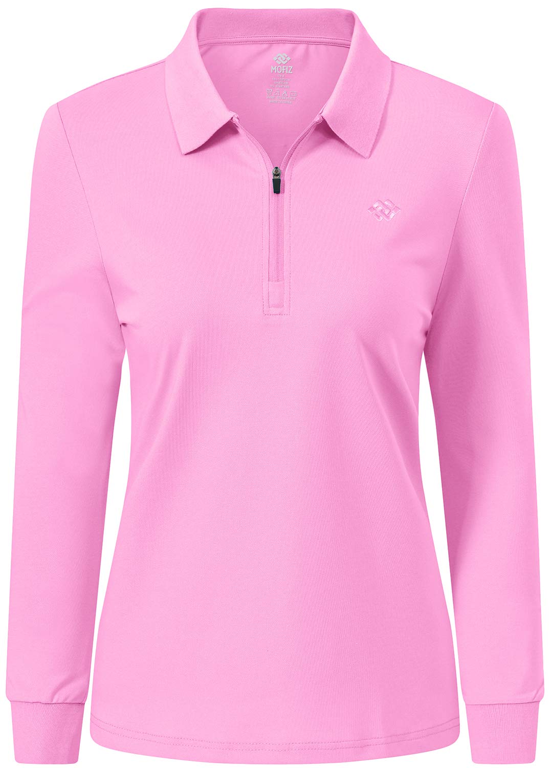 AjezMax Poloshirt Damen Golf Polohemd Langarm Baumwolle Sport Polo Wintershirts mit Reissverschluss