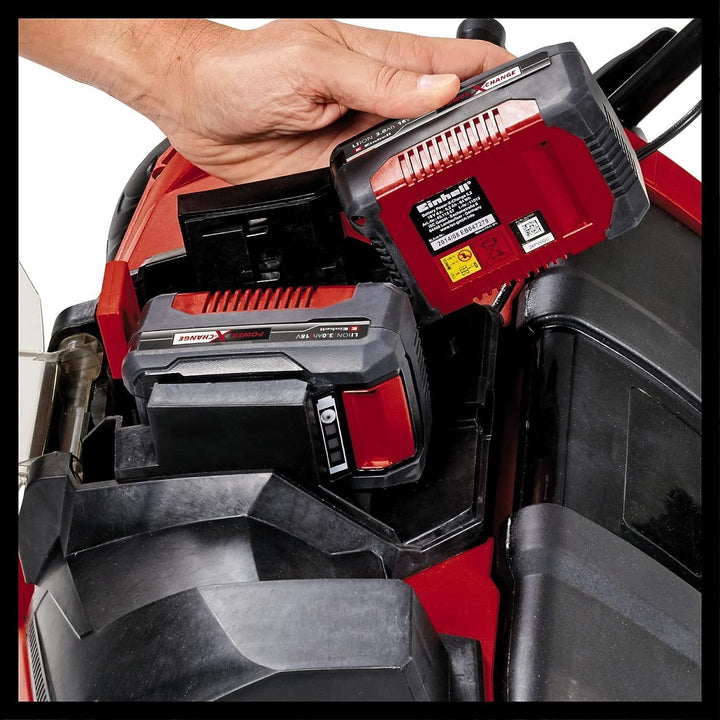 Einhell GE-SC 35/1 Li Solo Vertikutierer (2x18V, 35cm Arbeitsbr., bis 9mm Arbeitst., bürstenloser El