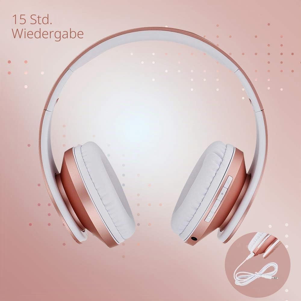 Kinder Kopfhörer, PowerLocus KinderKopfhörer Bluetooth mit 85dB Lautstärkebegrenzung, Faltbar mit Tr