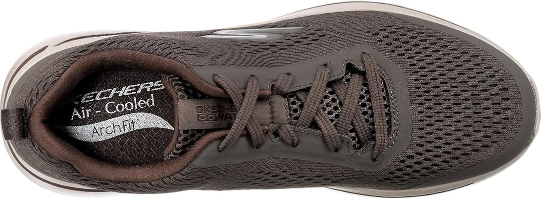 Skechers Herren Go Walk Arch Fit Idyllic Sneaker 46 EU Taupe Textile Synthetic Trim, 46 EU Taupe Tex