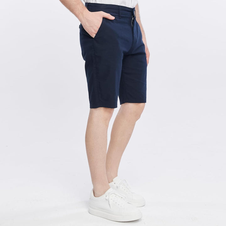 Xact Herren Leinen 23cm Tailored Chino Shorts, Regular Fit 42W Navy, 42W Navy