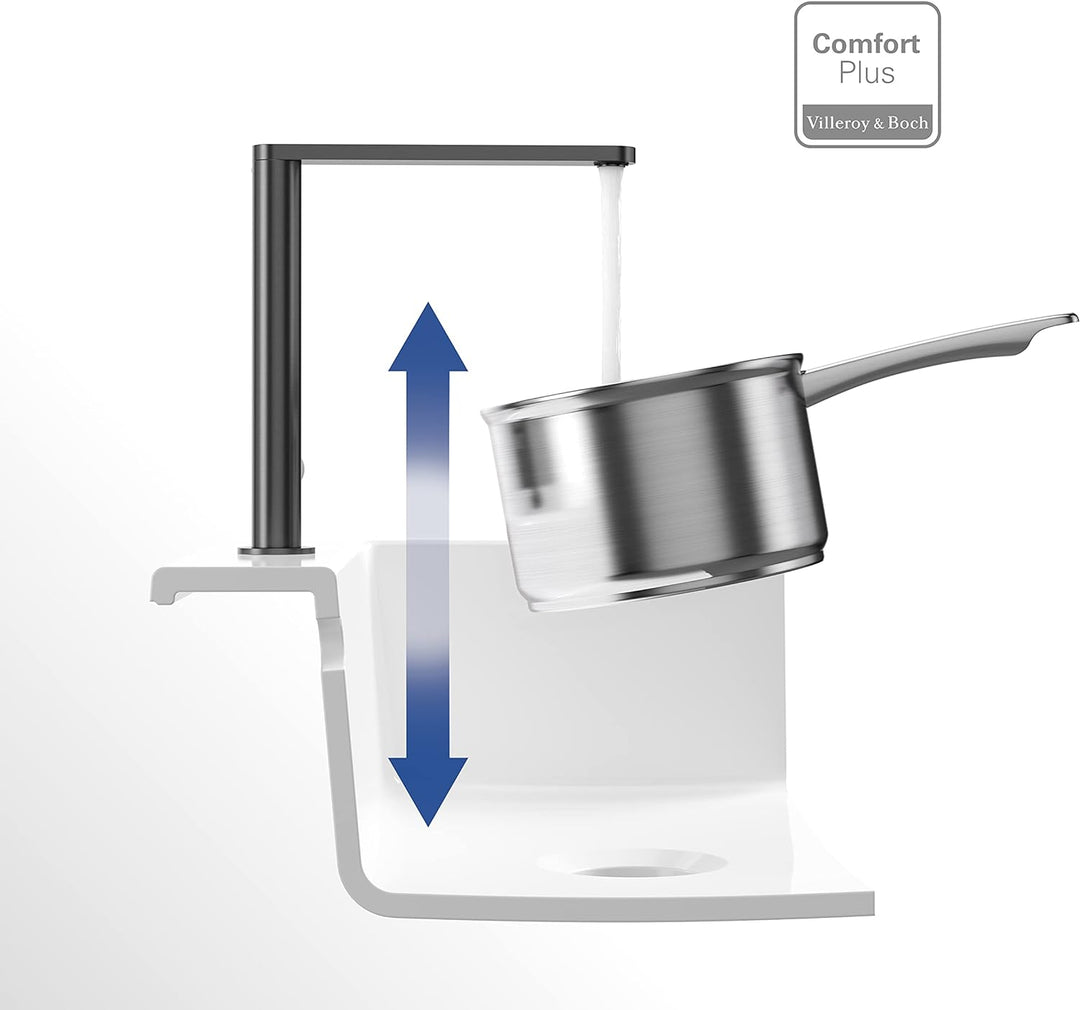 Villeroy & Boch Finera | Hochdruck | Einhand-Küchenarmatur | Anthracite | 92700005 Standard Anthraci