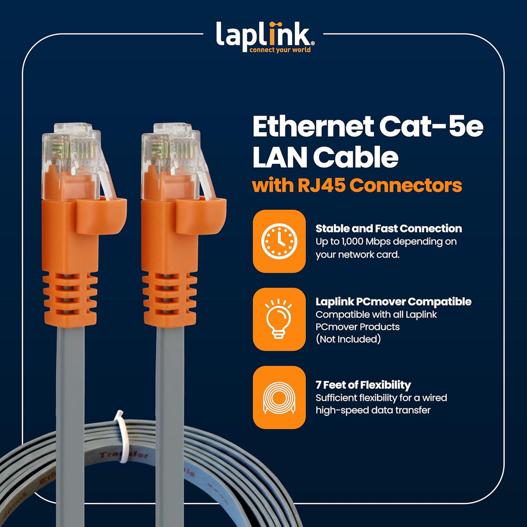 LAPLINK - Ethernet-Kabel - Highspeed-Datenübertragung - Übertragungskabel für PCmover-Migrationssoft